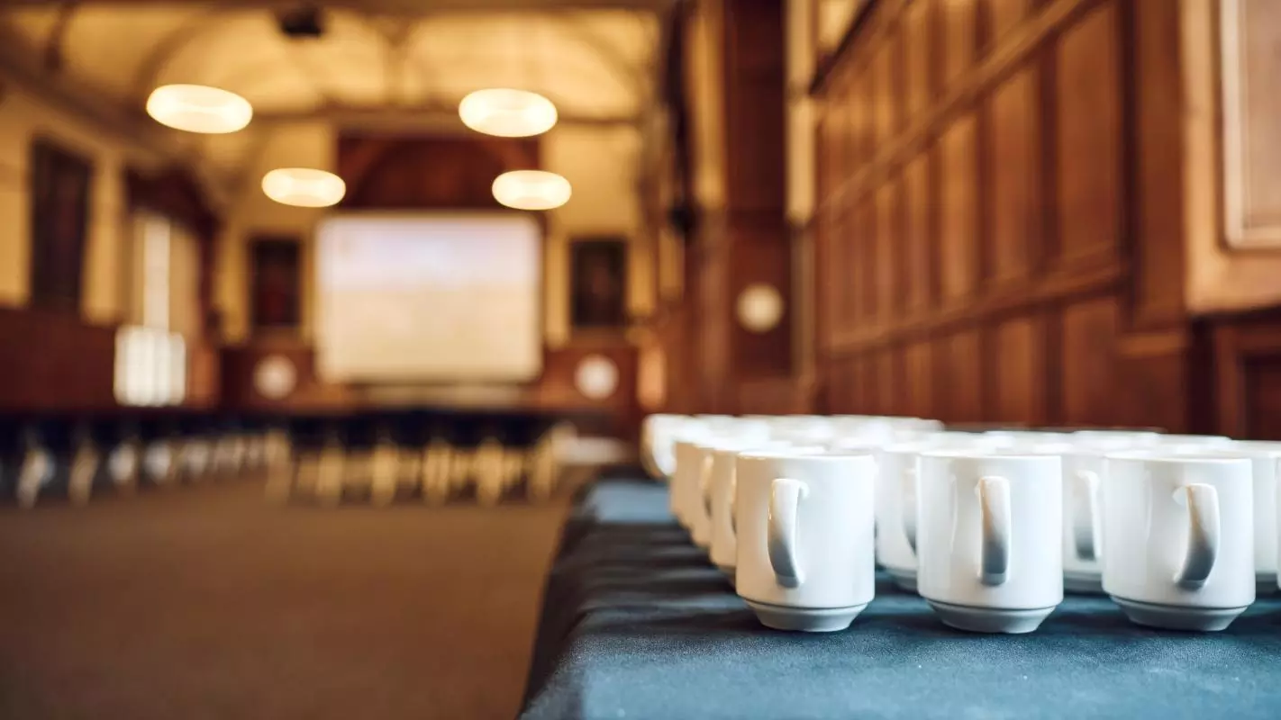 Refreshments set up in the East Writing Schools
