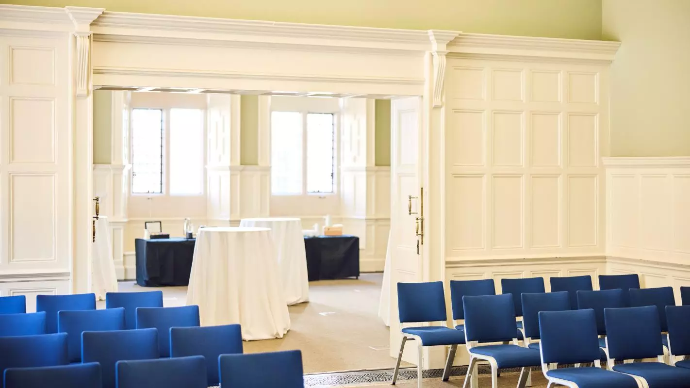 Room 14 with Room 15 set up for catering