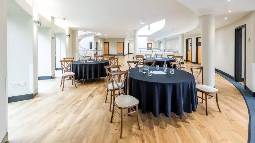 Room with dining table set up