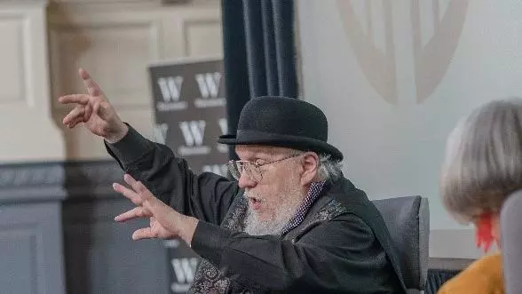 george r r martin speaking at the sheldonian theatre