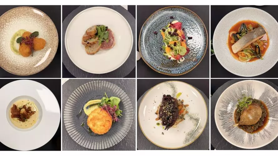 several dishes from the autumn and winter fine dining menu