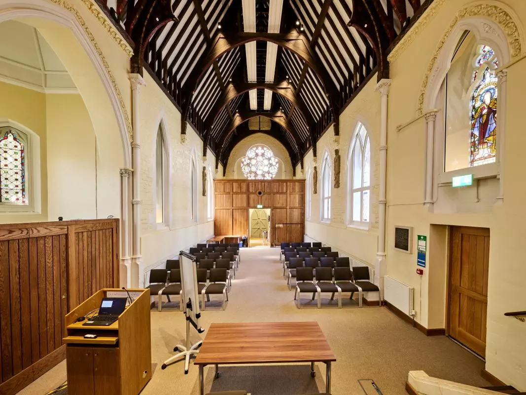 The Nave at St Luke's Chapel looking backwards