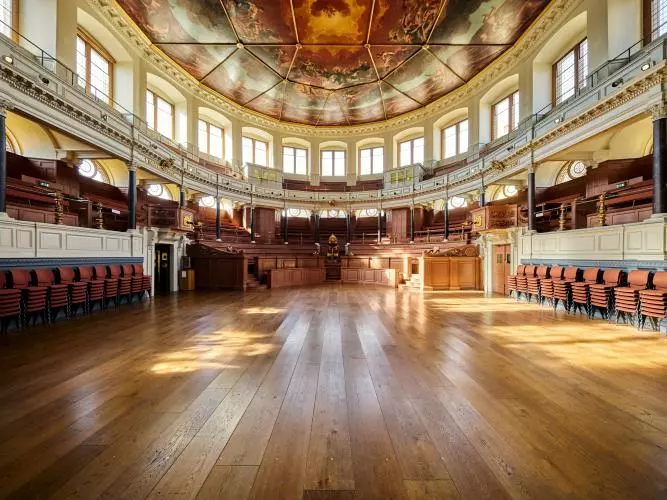 Sheldonian Theatre Auditorium facing the throne