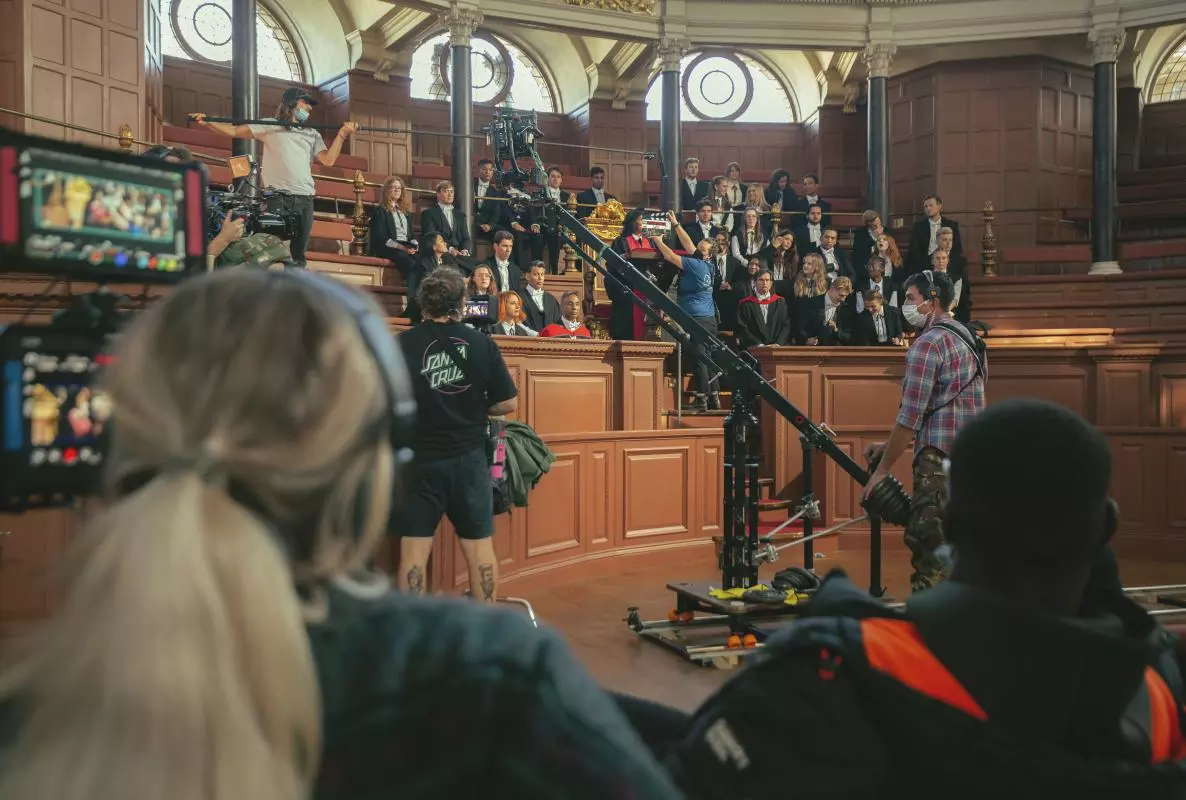 Filming at the Sheldonian Theatre